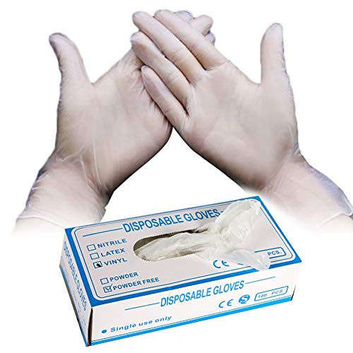 Yeshai3369 80 Pieces Disposable PVC Gloves Powder Latex Free Hand Protection Food Safe Hygiene Protective XL