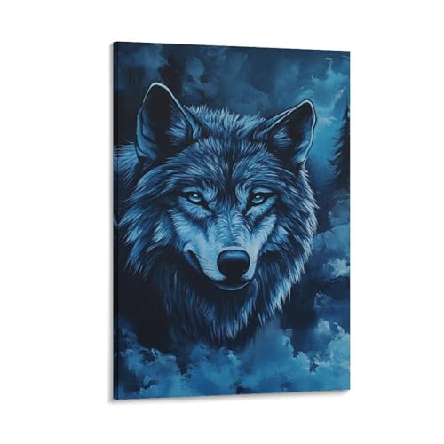 Affiche décoration loup pour chambre et salon créant une ambiance sauvage élégante