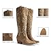 DREAM PAIRS Womens Cowboy Knee High Boots Comfortable Pull On Side Zipper Chunky Heel Embroidered Western Cowgirl Boots Retro Tall Boot,Size 8.5,Tan,DWUMKB2501