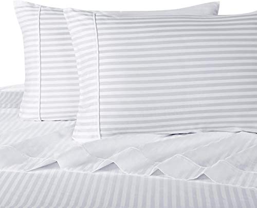 Image of YRM Bedding's Premium Collection Egyptian Cotton 600-TC 4-Piece (18 inchx27 inch) Inches Pillow Covers, White Stripe