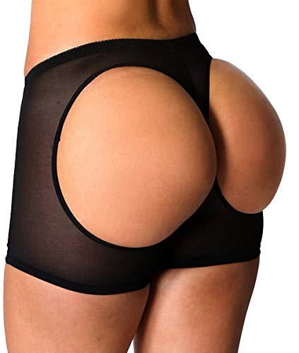 FUT Women Butt Lifter Shaperwear Tummy Control Seamless Panty Invisible Boyshort Black