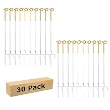 41 Inches Pig Tail Electric Fence Post, 30 Pack Stainless Steel Step in Fence Post, Electric Fencing Post for Garden and Livestock, Yellow