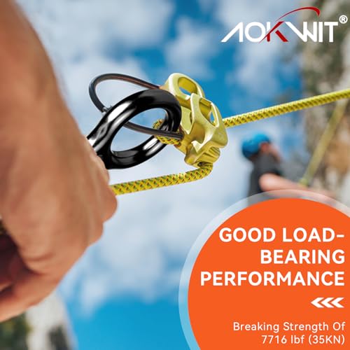 AOKWIT Rescue Figure 8 Descender Climbing Gear Downhill Equipment 35KN/3500kg 7075 Aluminum Alloy Rigging Plate for Climbing Belaying and Rappeling Device (Black)