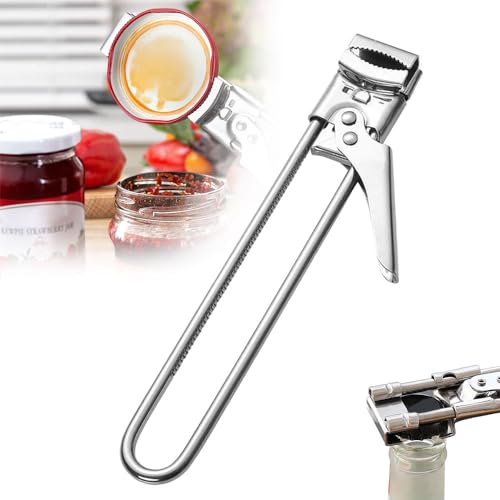 Jar Opener for Weak Hands, 2026 New Adjustable Stainless Steel Jar Opener Multifunctional Can Opener, Jar Lid Opener for Weak Hands, Jar Lid Gripper Bottle Opener Kitchen Accessories (1)