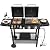 2 Burner Propane Gas & Charcoal Combo Grill with Griddle, 19100 BTU Outdoor BBQ Smoker BBQ Grill with Side Table, Cast Iron Grates, Temperature Gauge, Cart with Wheels