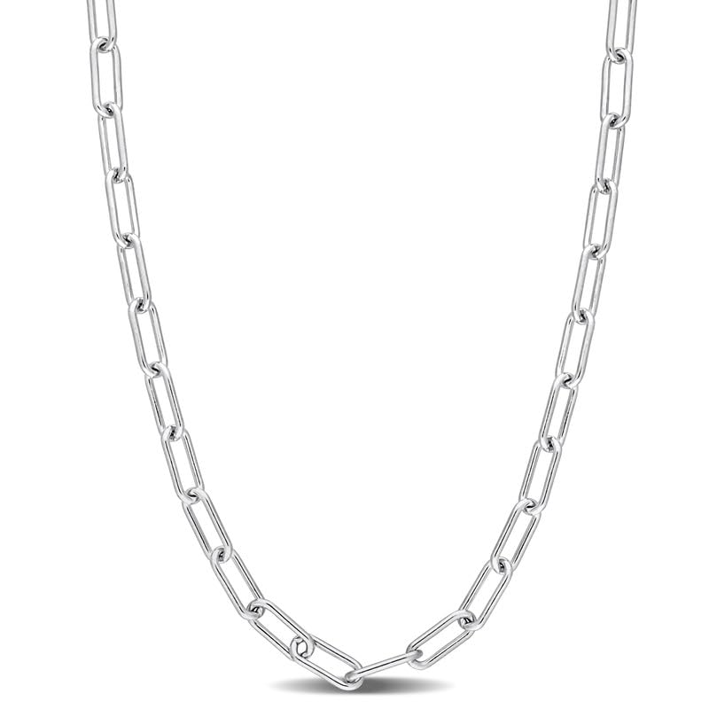 Abbie+Cleo Italian 925 Sterling Silver Paperclip Chain Necklace - for Men & Women - Available in Silver, Yellow or Rose Plated Sterling Silver - in
