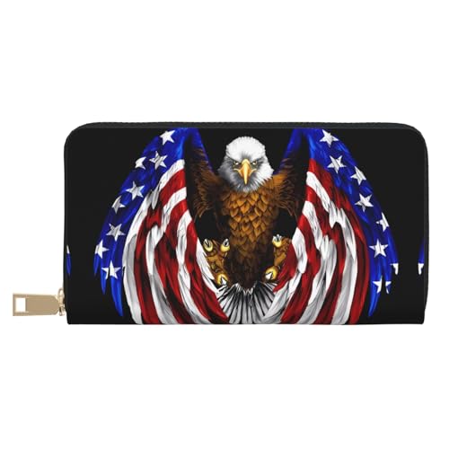 Monedero de mano moderno estilo patriótico americano con espacio para smartphone