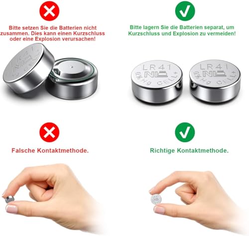 GutAlkaLi 60 Stück AG3 LR41 1.5V Alkaline Knopfzelle Batterien Ohne Quecksilber Knopfzellen