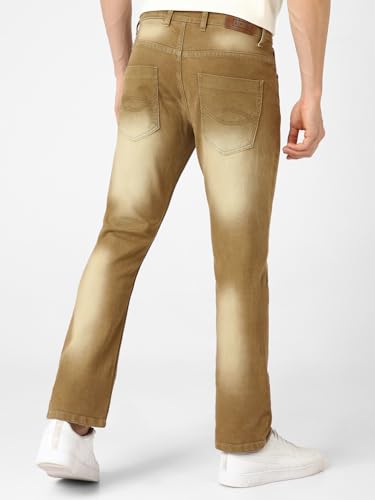 Image of Urbano Fashion Men's Stretch Fit Mid Rise Washed Bootcut Jeans Stretchable
