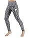 ODODOS High Waist Out Pocket Yoga Pants Tummy Control Workout Running 4 Way Stretch Yoga Leggings,SpaceDyeBlack,Large