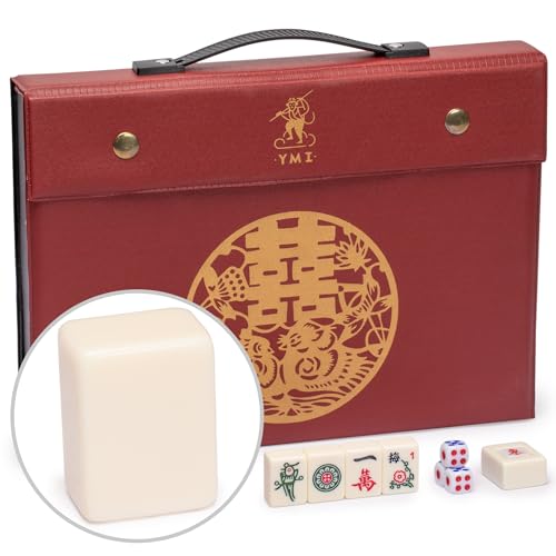 Yellow Mountain Imports Mahjong Bundle - Juego Clásico y Cubierta miniatura 2