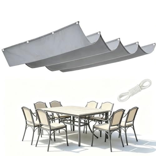 Toldo vela de poliéster gris claro con diseño textil premium de ondas 2