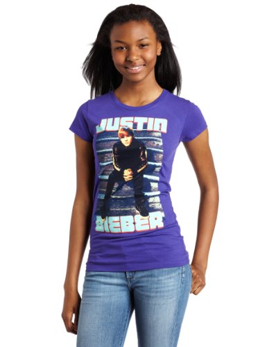T-shirt Justin Bieber Stairs Juniors haut graphique pour adolescent et fan de musique pop
