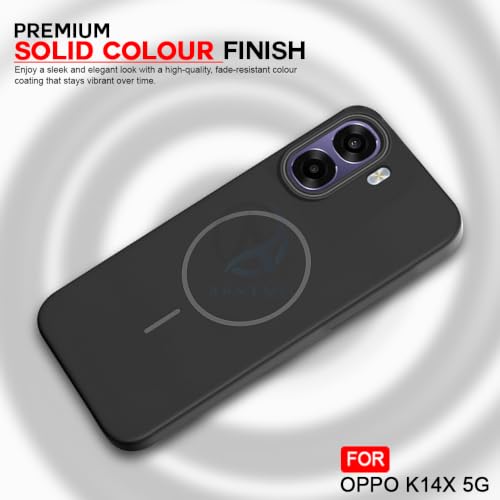 Image of AESTMO Shockproof Back Case Cover for Oppo K14X 5G | Slim Hard Shell | Hard Back Cover for Oppo K14X 5G (Compatible with MagSafe Accessories, Black)