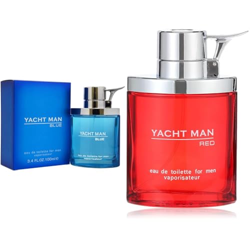 Myrurgia Yacht Man Blue and Red Eau de Toilette Spray Bundle, 3.4 Ounce Each