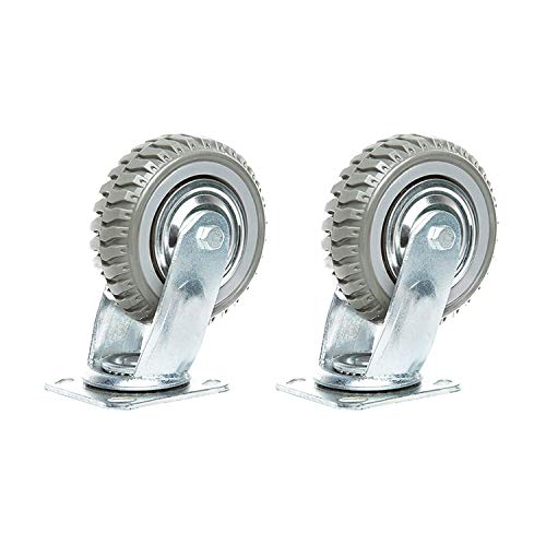 6 Inches Heavy Duty Rubber Caster Wheels Anti-Skid Swivel Casters Wheels With 360 Degree For Set Of 4 (2 With Brakes& 2 Without) #TOP1