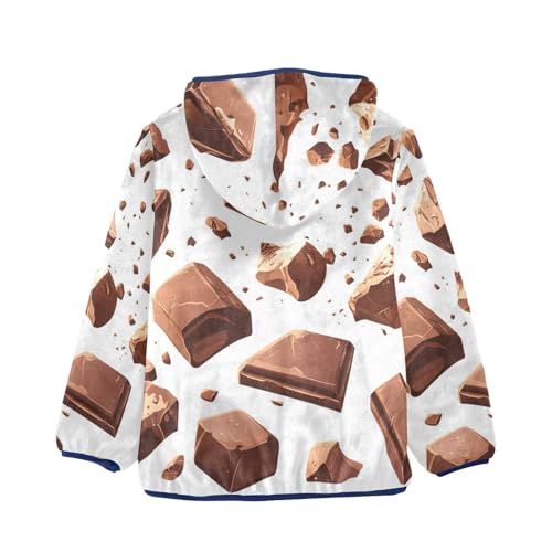 Milk Chocolate Chunks Girls Fleece Jacket Girls Fall Jacket Girls Zip Up Hoodie Girls Sherpa Jacket 2-10T2