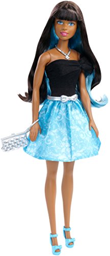 Barbie Day to Night Style Doll Twist to Change Hair From Brunette to Blue and Glamourous Accessories