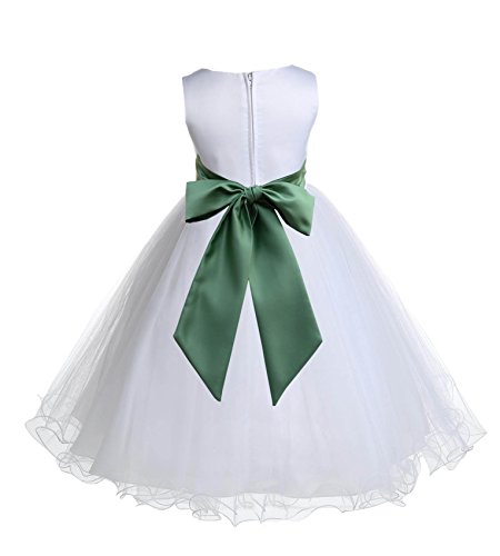 ekidsbridal White Tulle Rattail Edge Flower Girl Dress Wedding Tulle 829S2