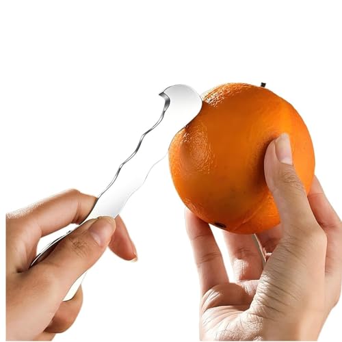 Herramienta peladora de naranjas y cítricos, pelador de frutas de acero inoxidable 304 para naranjas, pomelos, limones, cortador ergonómico y seguro, removedor de piel fácil de pelar