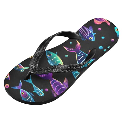 Womens Flip Flops Colorful FishNon-Slip Casual Beach Slippers Rubber Sandals214B2883