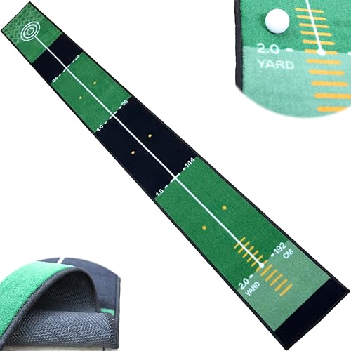 Tapis de golf intérieur extérieur avec pelouse simulée pour technique de puttage 240 cm