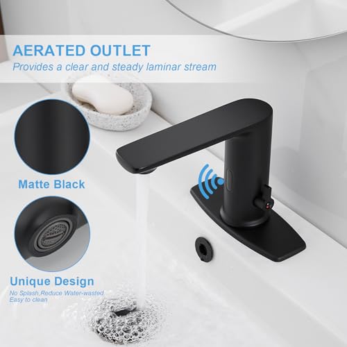 Homevacious HM-718110H-B Black Touchless Sensor Faucets Automatic Sensor Smart Bathroom Wash Basin Sink Faucet thumb #3