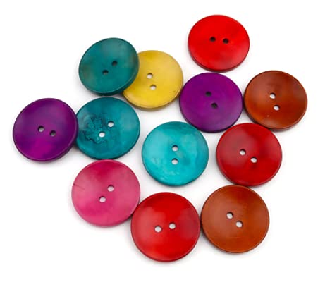 uxcell 30 bottoni in legno, 35 mm, 2 fori, rotondi, per cucito, fai