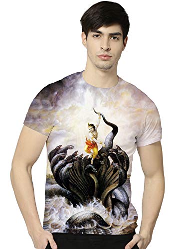 Image of STAND OUT All Over Printed Shiva, Krishna, Hanuman, Kali, Ram and Ravana, Ramayan, Bagavath Githa, Buddha Religious, Spiritual, Hindu Gods T-Shirts