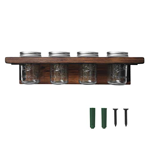 Mason Jar Shelf, Rustic Farmhouse Toothbrush...