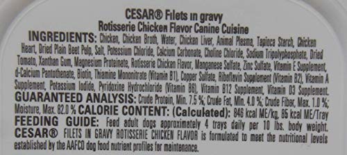 Cesar Dog Food 4 Flavor 8 Can Variety (2) Each: Grilled Chicken, Chicken Liver, Rotisserie Chicken, Turkey (3.5 Ounces) - Plus Rope Toy And Fun Facts Booklet Bundle #TOP3