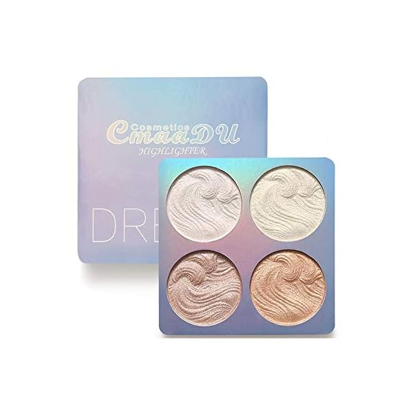 Highlighter Powder Palette, Shimmer Highlighters Makeup Iluminador, Great Long Lasting Waterproof, Glow Bronzer Highlighter Powder