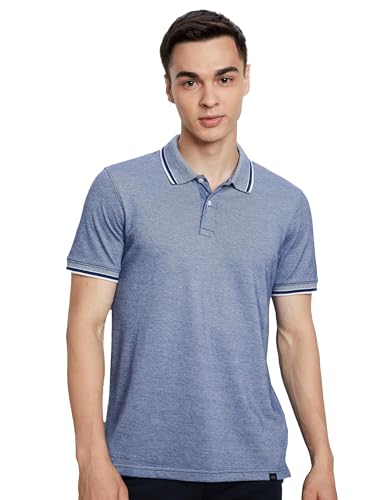 Image of Amazon Brand - Symbol Men's Cotton Rich Textured Polo Tshirts | Collar Plain Tshirts | Half Sleeves - Regular Fit (Available in Plus Sizes)