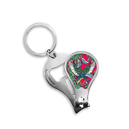 Coupe-ongles de pieds rose fleur et oiseau motif ciel heureux