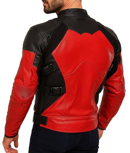 Mens Night Black & Blue Protective Motorcycle Cowhide Leather Jacket - Biker Armor Motorbike Padded Jacket3