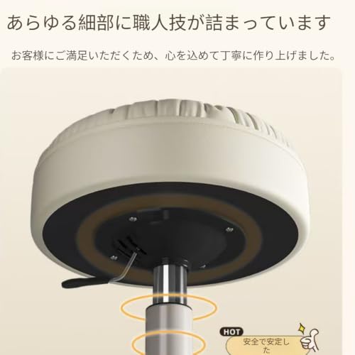 SJGEIDMオフィススツール 事務椅子 昇降式 キャスター付き 高さ調節可能 360度回転 おしゃれ スツール 丸いす 来客用 作業 北欧 在宅/美容院/診察/キッチン/台所 (オレンジ色のメイクアップ＆ヘアスタイリングスツール) [4]