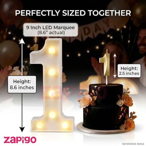 Image of Balloonistics LED Marquee Number 3 Light - Cordless Battery-Operated Light Up Number Sign for 3rd Birthday, Anniversary, Wedding, Party Decoration, Photo Booth Backdrop, Cake Table Decor