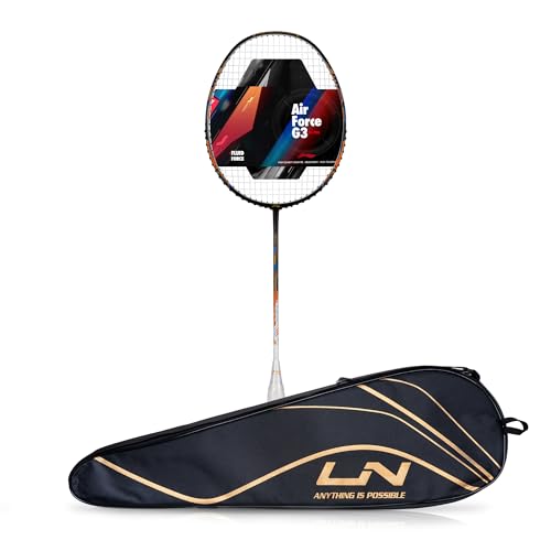 Image of Li-Ning Air Force G3 Badminton Racket with Full Cover | Max Tension : ≤30 lbs | Superlight Technology | Aerotec Beam | Dynamic Frame
