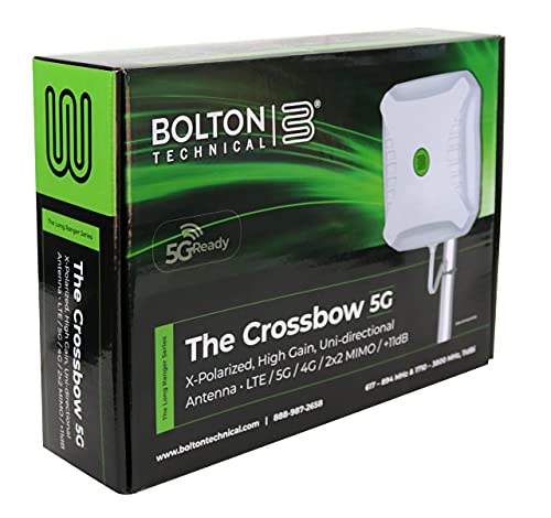 Image of Bolton Crossbow 5G 2x2 MIMO Antenna, 617-3800 MHz, 11 dBi, SMA Connector | High-Gain X-Polarised Directional Antenna with Twin HDF-195 SMA Cables for 5G Routers and Gateways