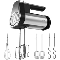 Tipos De Varillas De Batidora Cecotec Batidora de Varillas PowerTwist 500 Full Steel. 500 W, 5 Velocidades más Función Turbo, 3 Accesorios: Varilla de Globo, Varillas Batidoras y Garfios Amasadores, Diseño Ergonómico