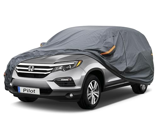 Image of GUNHYI Premium Car Cover Custom Fit Honda Pilot (2008-2026), 16 Layers Heavy Duty Car Cover Waterproof All Weather with Zipper Door for Sun Rain Snow Dust Uv Protection
