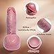 17,5 cm realistischer Squirting-Silikondildo für Anfänger, Saugnapf, breiter Penis, weicher, süßer Dildo mit gebogenem Schaft und Hoden, weiblicher G-Punkt und kleines Anal-Prostata-Sexspielzeug