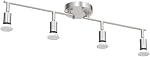 Unicozin LED 4 Light Track Lighting Kit, 24.8'' Matt Nickel 4 Way Ceiling Spot Lighting, Flexibly Rotatable Head, Modern Track Light Included 4 x LED GU10 Bulb (4W, Daylight White 5000K, 400LM)
