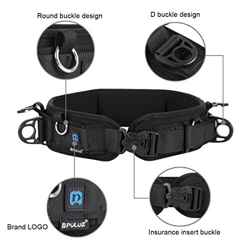 PULUZ Multi-Function Waist Belt for SLR/DSLR Cameras, Adjustable Camera Strap with Hook for Hanging Accessories Red, 88cm*8cm - Image 4