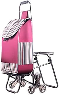 Shopping trolleys Folding Shopping Cart, Stroller with Seat and 6 Wheels for Stair