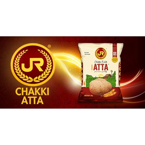 Image of JR Chakki Atta 1 kg |Whole Wheat Atta | No Maida 100% Wheat | High Dietary Fiber for Easy Digestion, Sharbati Atta, Wheat Flour | New Pack