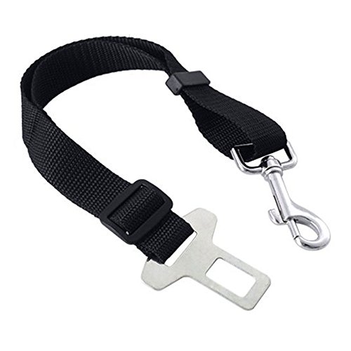 Pet Seat Belt (Dog, Cat), Adjustable Safety Harness for Car Vehicle, Made of Nylon, BLACK