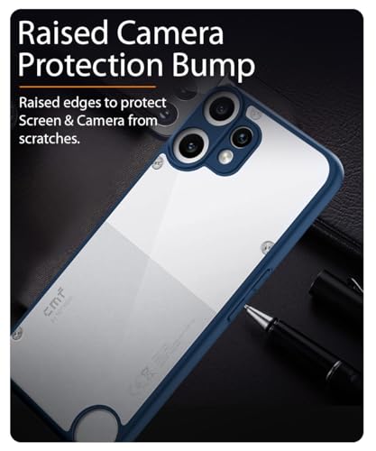 Image of WOW IMAGINE Shockproof Hybrid Back Cover for CMF by Nothing Phone 2 Pro 5G | Hard Slim fit Back Case | PC & TPU | Clear Transparent Case - Blue