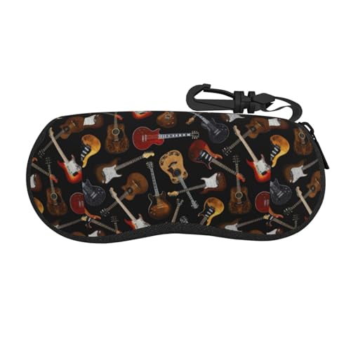 SHuWeiD Guitars - Funda ultraligera para gafas de ojos, flexible, se adapta a la mayoría de gafas, joyas, bolsa de cosméticos, color negro, talla única, Negro, One Size
