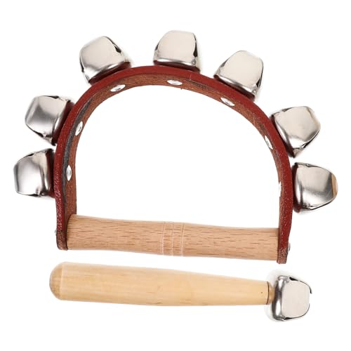 HONITANO 2個 打楽器のティーチングエイド orff 用ハンドガラガラ orff ガラガラ 早期教育の手のガラガラ 赤ちゃんのおもちゃガラガラ ベビー楽器 ヒモ